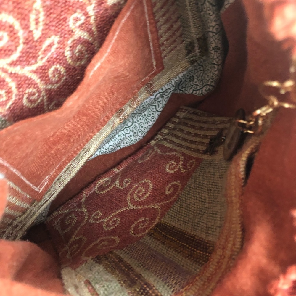 Handmade Boho hippy Fringe Bag with new & recycled fabric kukiu nuts,moon,stars - Picture 9 of 17